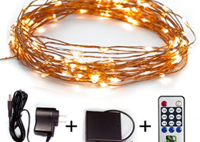 Fairy Star Twinkle Lights, 39ft LED Copper Wire String Lights